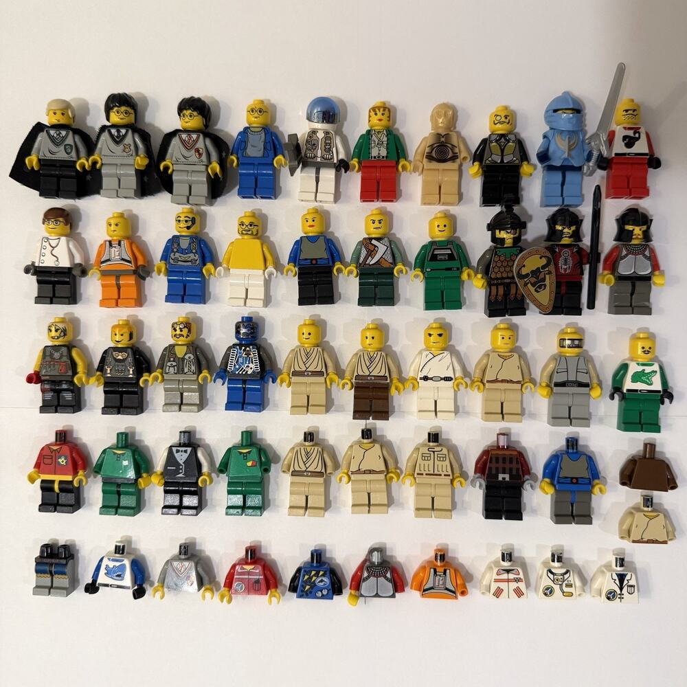 LEGO Minifigures Lot 30+ Star Wars, Knights Castle, Harry Potter, Rock Raiders
